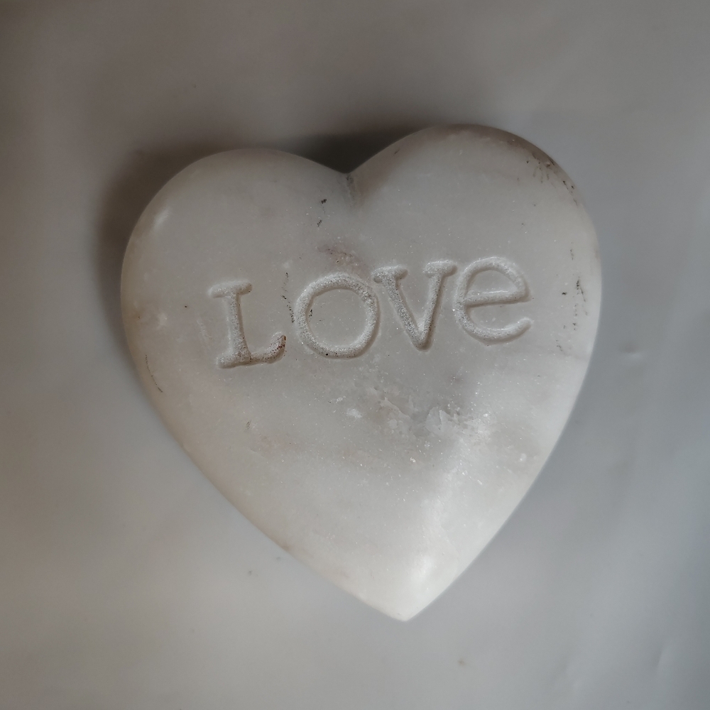Paper weight Love Engraved Soapstone Heart Decoration heavy